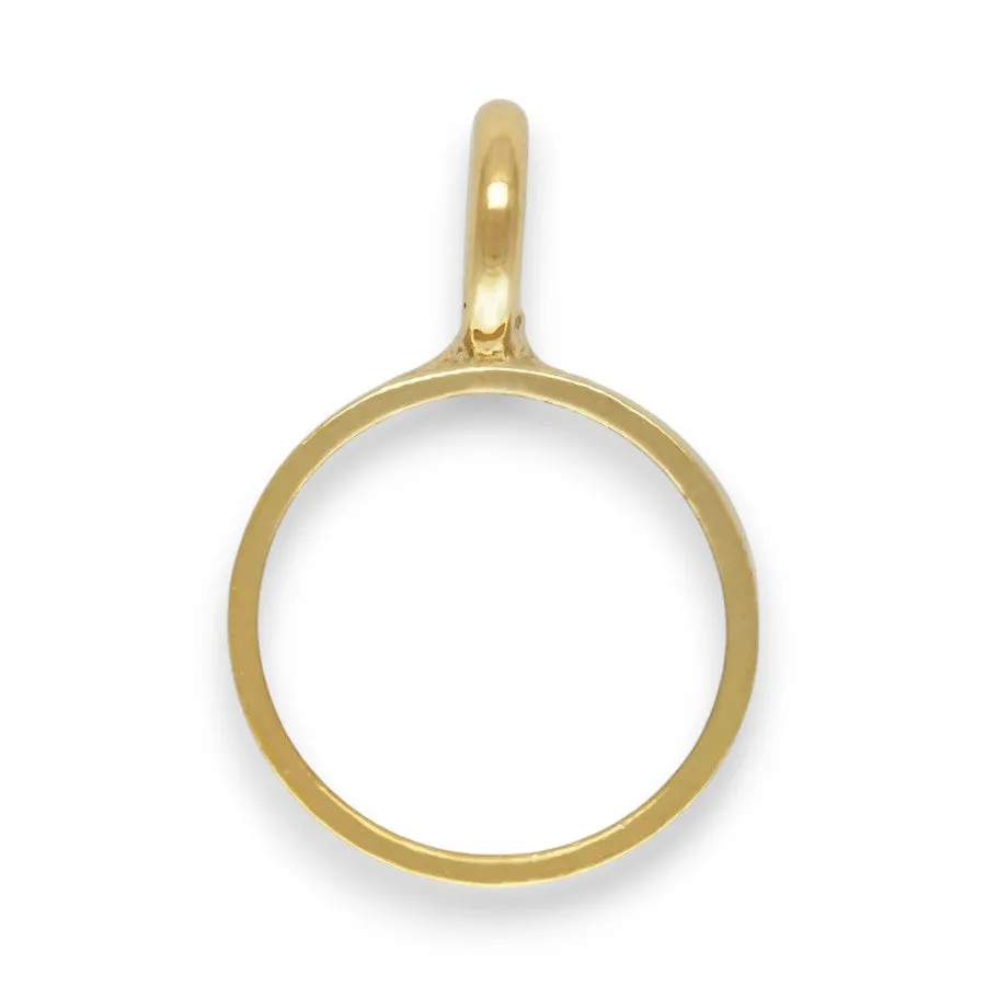 🆕🔗 Round Pendant Bezel Setting with Side Drop in 14ct Yellow Gold Filled
