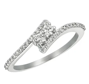 0.35 Carat Natural Diamond Ring G SI 14K White Gold