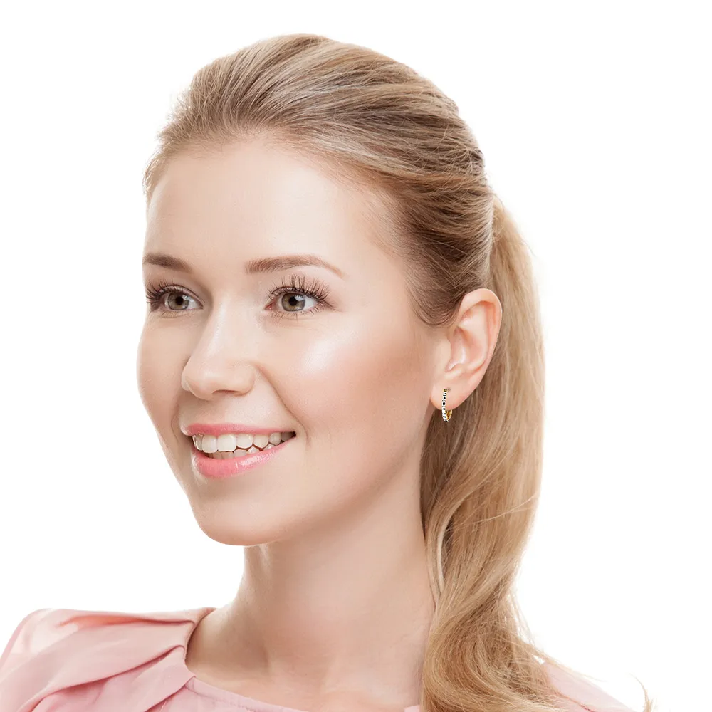 0.50 ctw. Baguette Diamond Hoop Earrings Huggie Style
