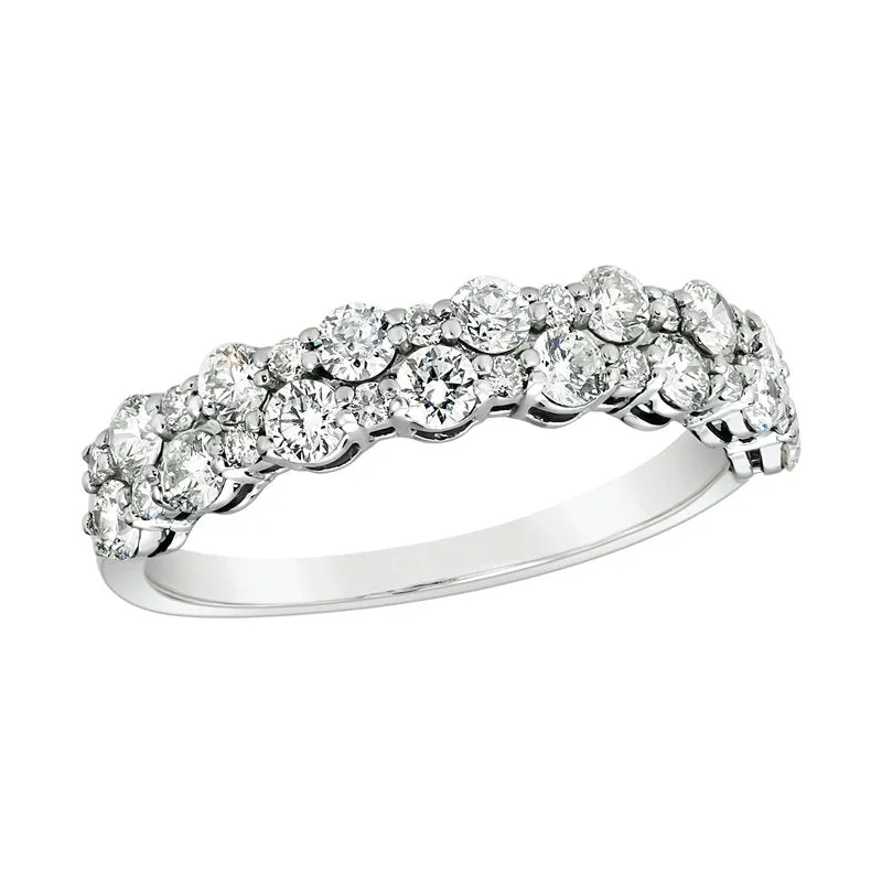 1.00 Carat Natural Diamond Ring Band G-H SI2 14K White Gold
