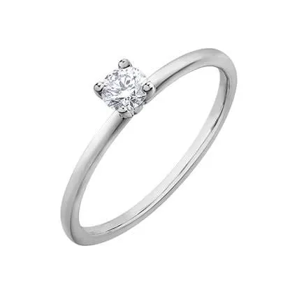 10K White Gold (0.20ct) Canadian Diamond Solitare Ring