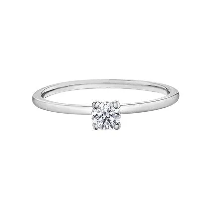 10K White Gold (0.20ct) Canadian Diamond Solitare Ring