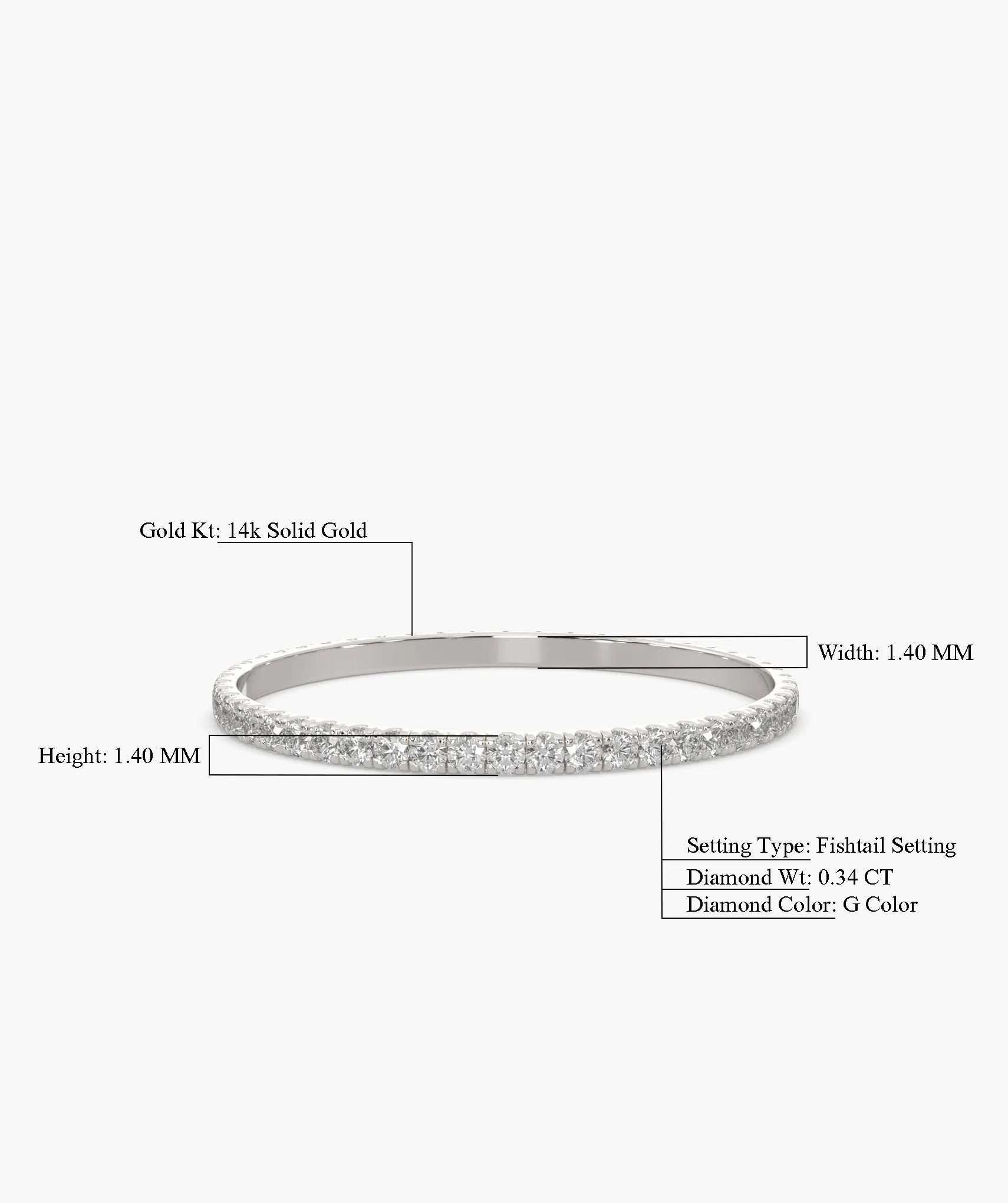 1.10 MM Endless Diamond Glow Band