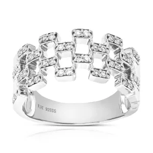 1/3 cttw Zig Zag Lab Grown Diamond Engagement Rings in Silver