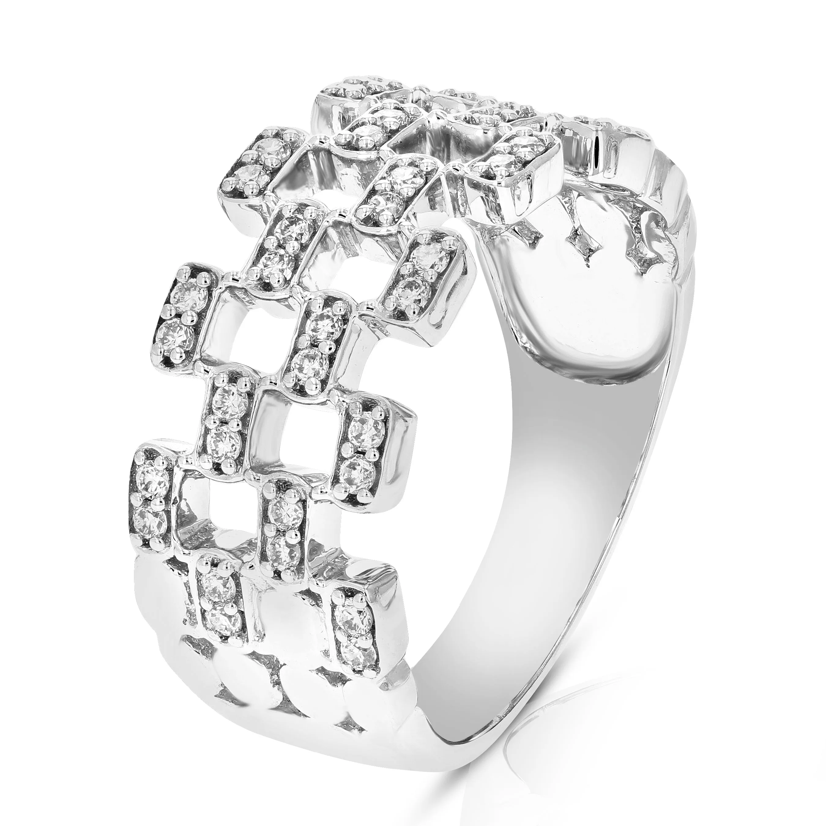 1/3 cttw Zig Zag Lab Grown Diamond Engagement Rings in Silver