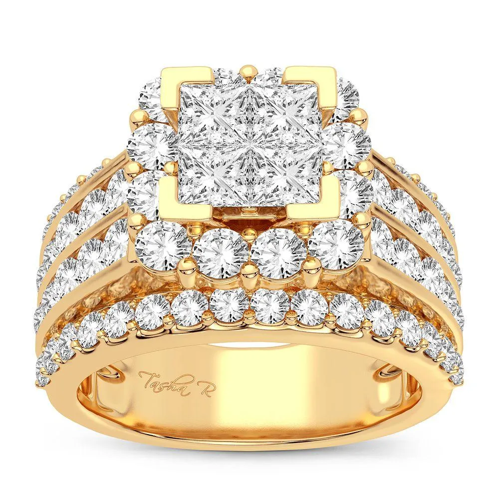 14K 3.00ct Diamond Princess-Cut Bridal-Set