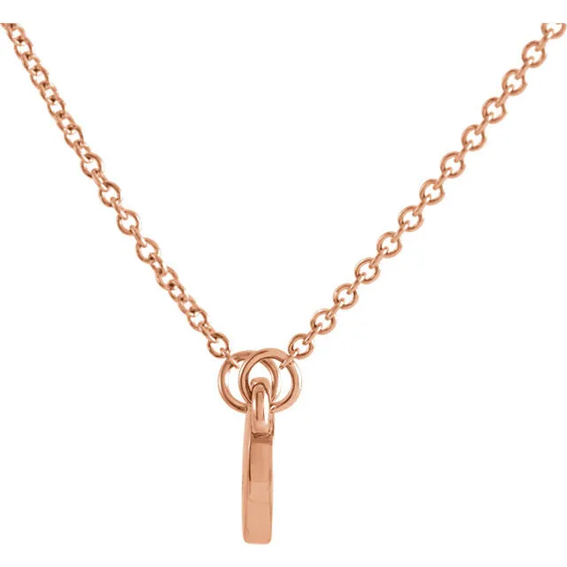 14k Gold .03 CTW Diamond Petite Heart Pendant 16" Necklace