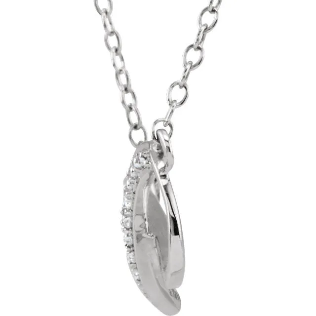 14k Gold .06 CTW Diamond 16-18" Infinity Necklace