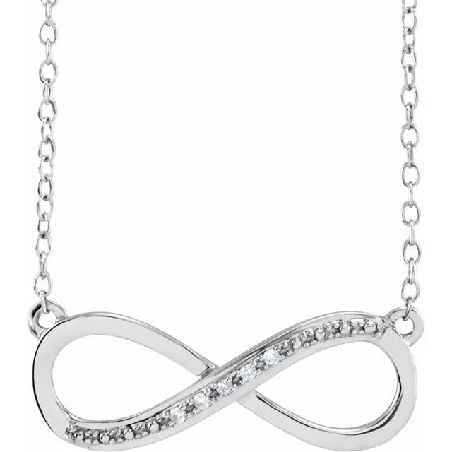 14k Gold .06 CTW Diamond 16-18" Infinity Necklace