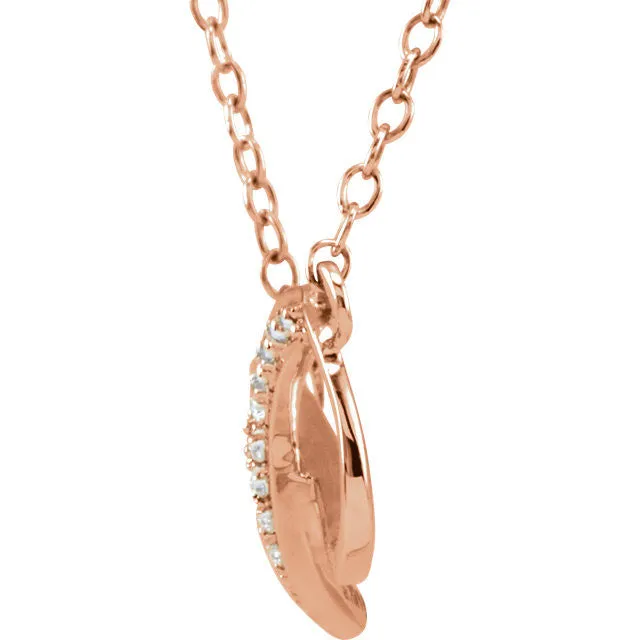 14k Gold .06 CTW Diamond 16-18" Infinity Necklace