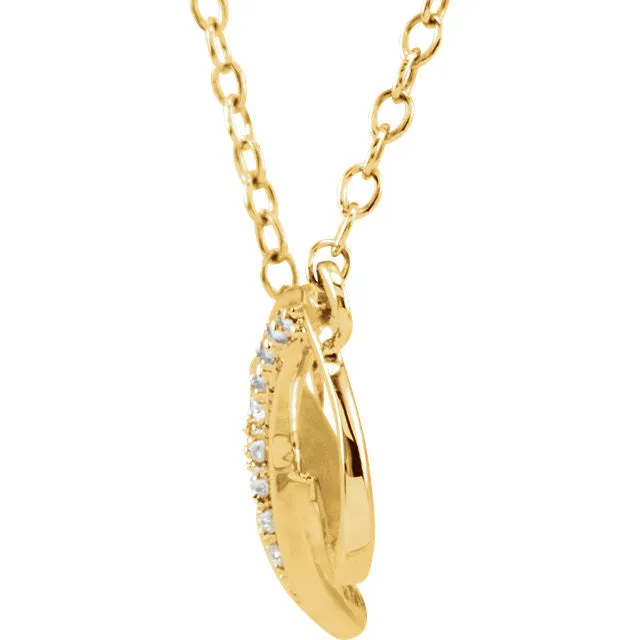 14k Gold .06 CTW Diamond 16-18" Infinity Necklace