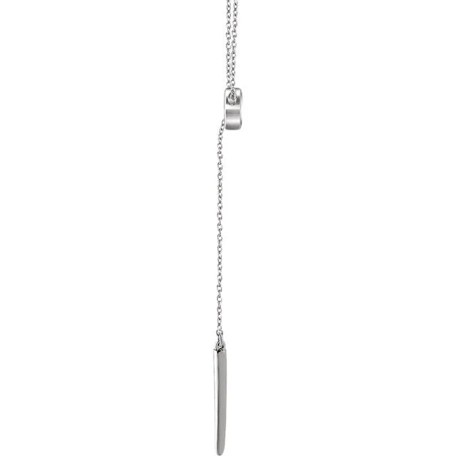 14K Gold Circle and Bar Y Necklace