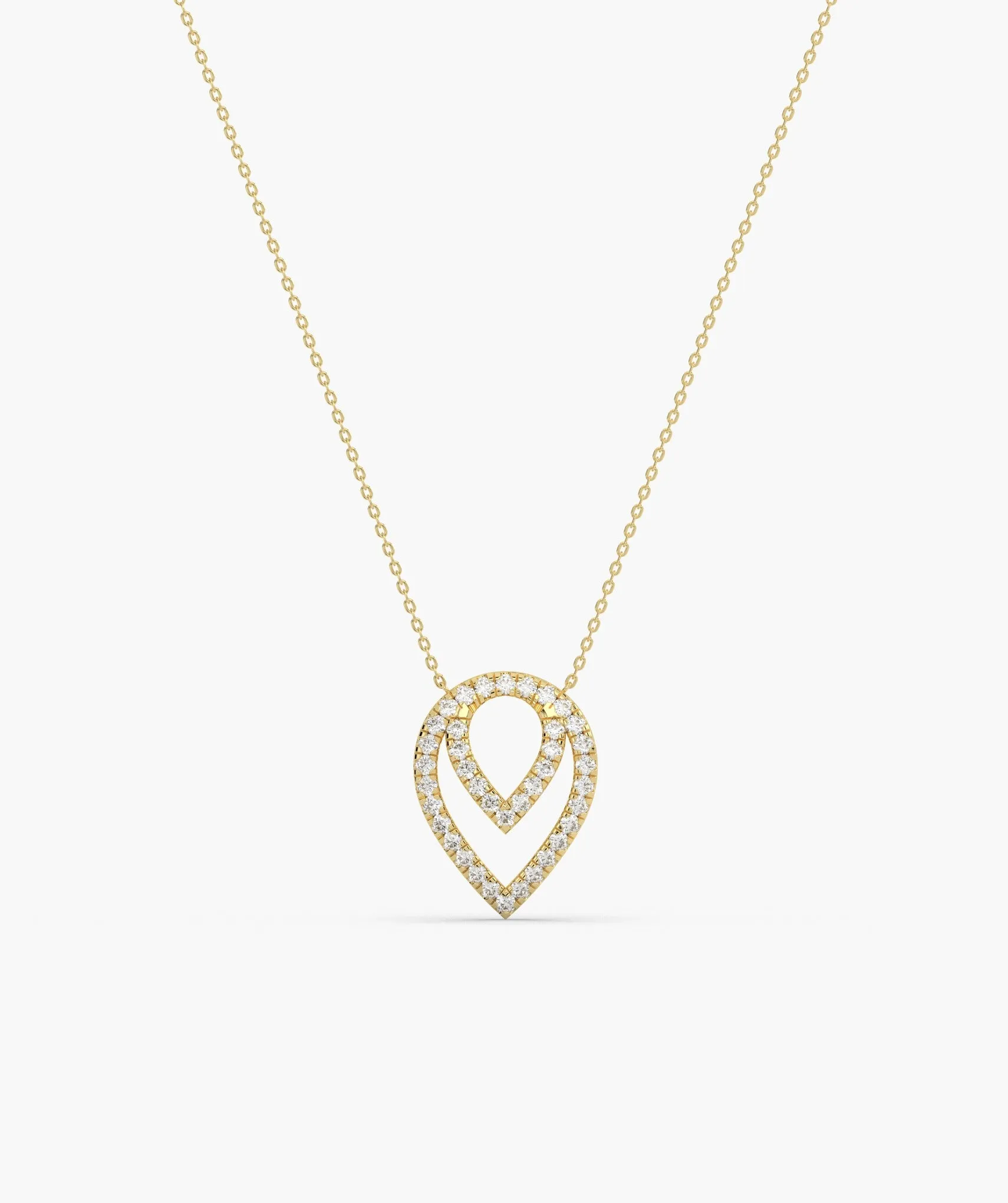14K Gold Diamond Dewdrop Necklace