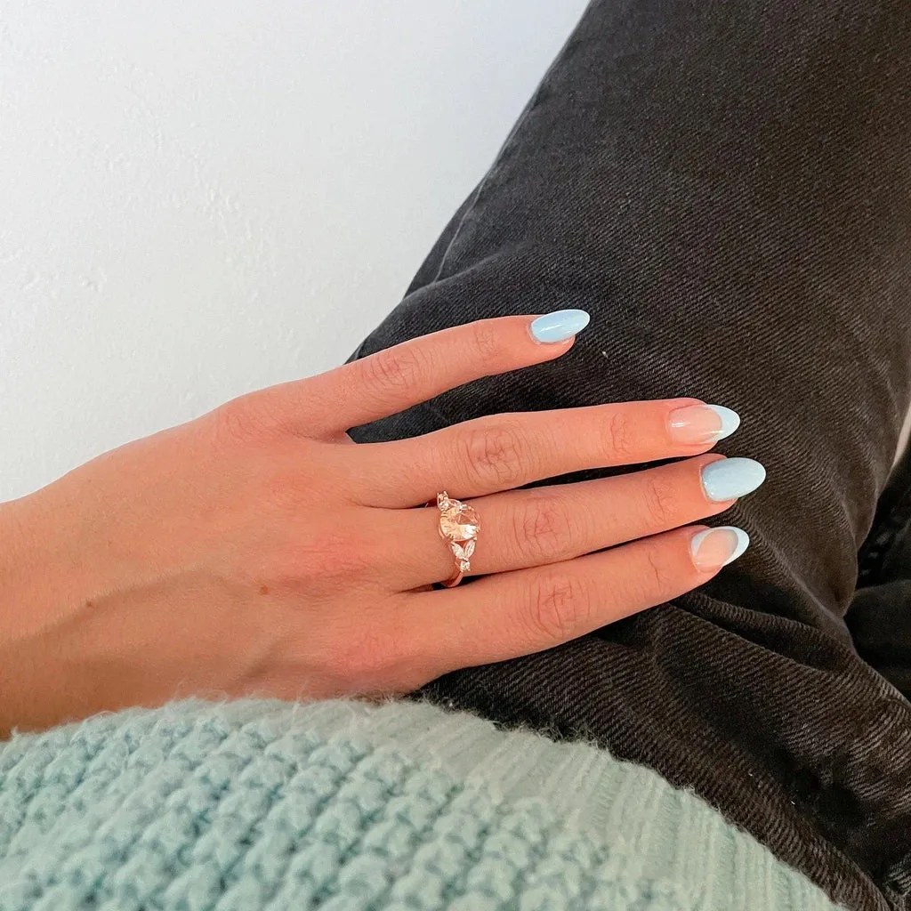 14K Rose Gold Vermeil Ring | Morganite Stone | 925 Sterling Silver