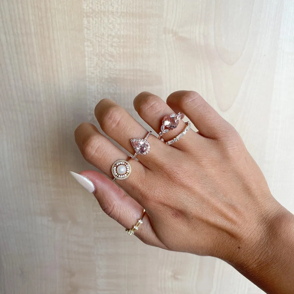 14K Rose Gold Vermeil Ring | Morganite Stone | 925 Sterling Silver