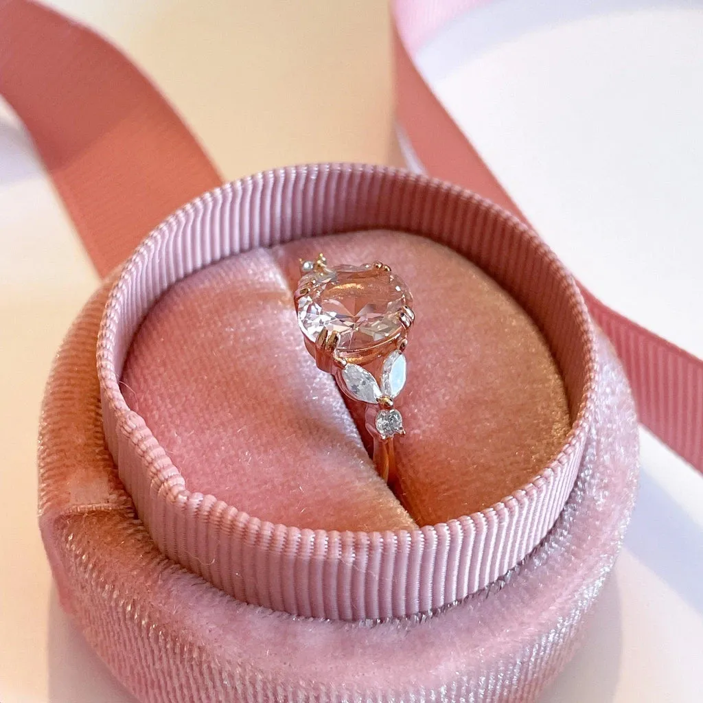 14K Rose Gold Vermeil Ring | Morganite Stone | 925 Sterling Silver