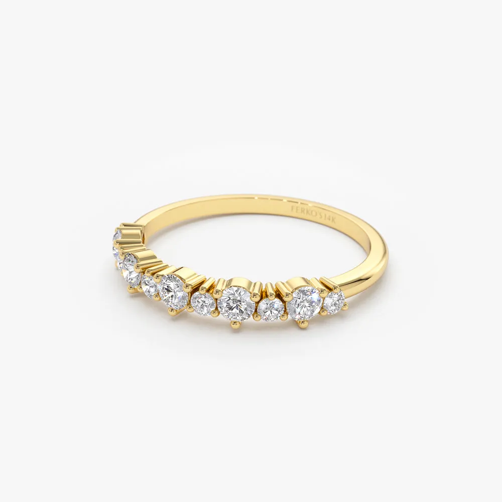 14k Round Diamond Unique Wedding Ring