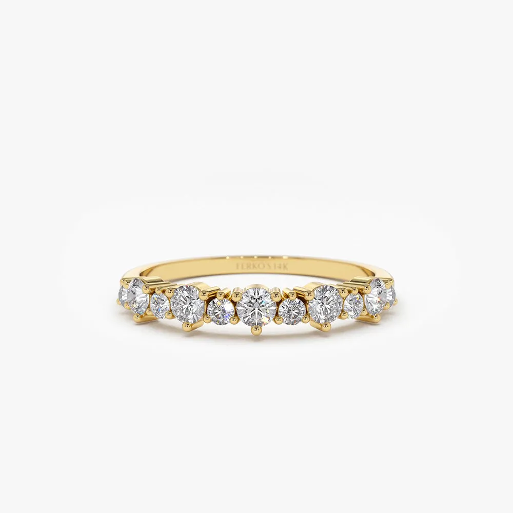 14k Round Diamond Unique Wedding Ring