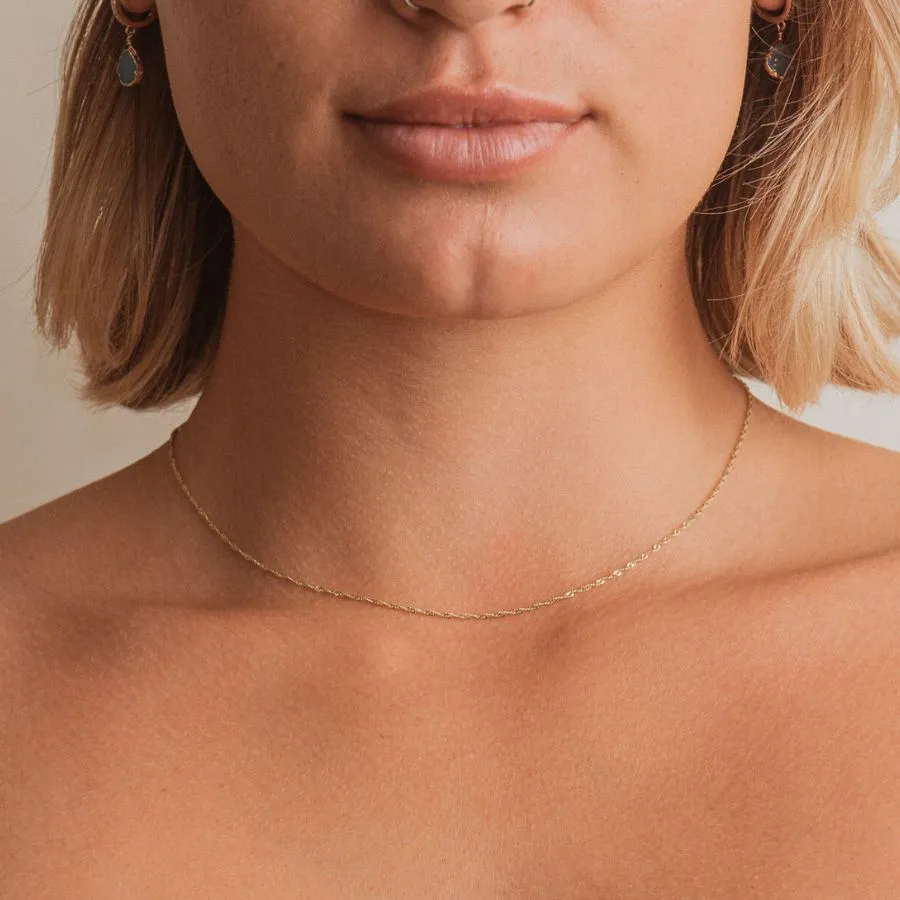 14K Small Singapore Chain Necklace