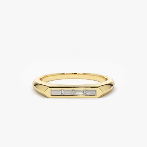 14k Unique Baguette Stackable Ring