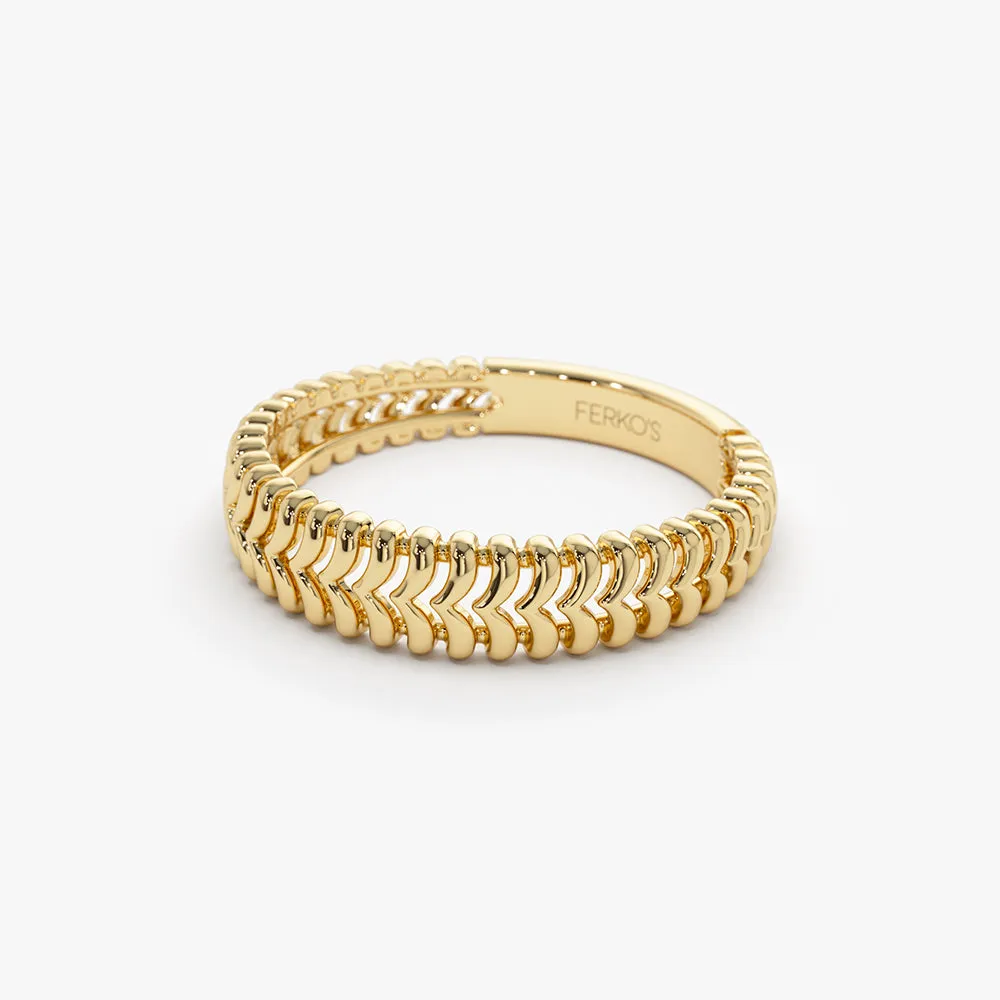 14k Unique Statement Stacking Gold Ring