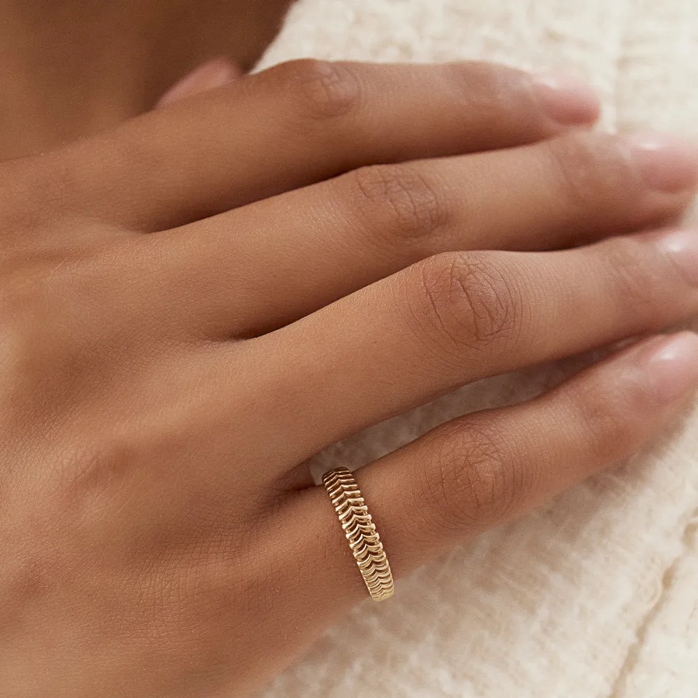 14k Unique Statement Stacking Gold Ring