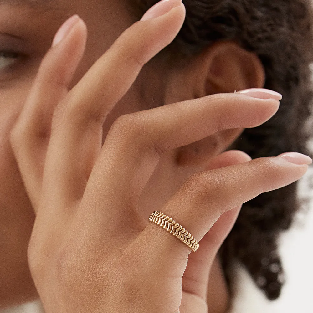 14k Unique Statement Stacking Gold Ring