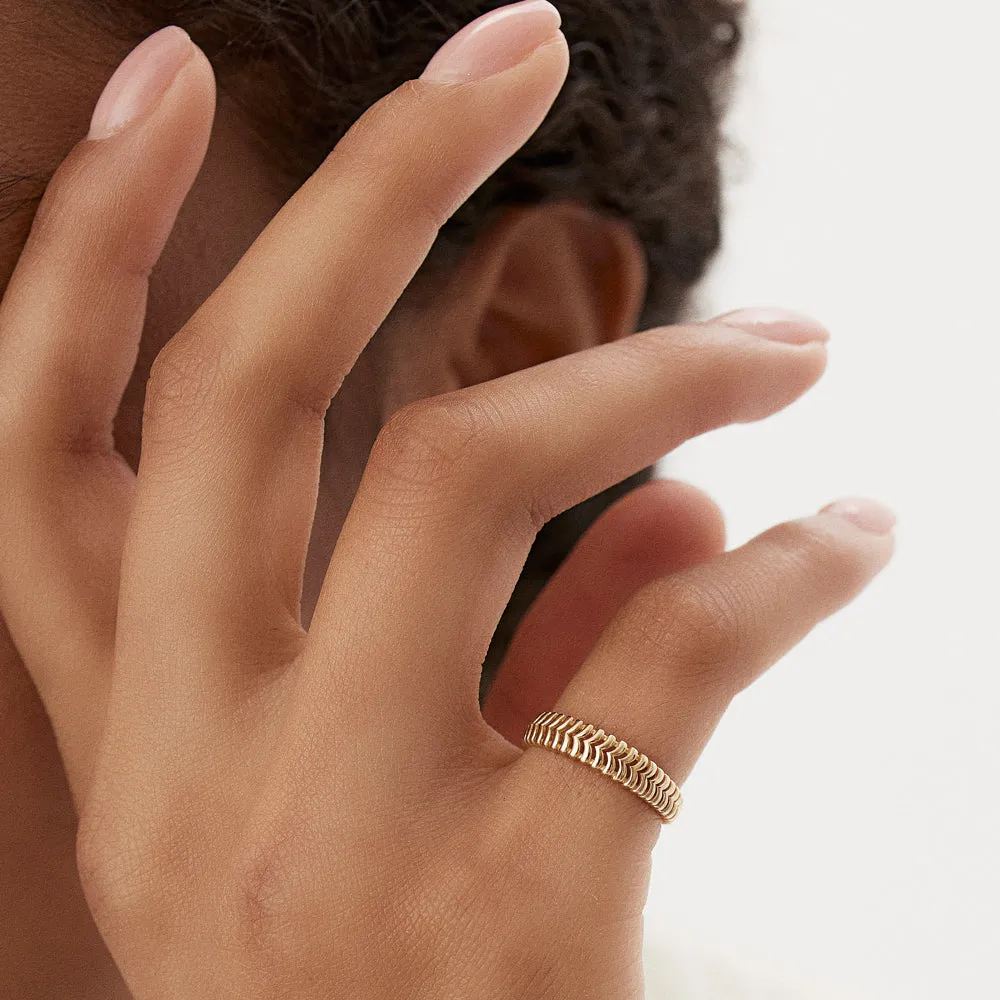 14k Unique Statement Stacking Gold Ring