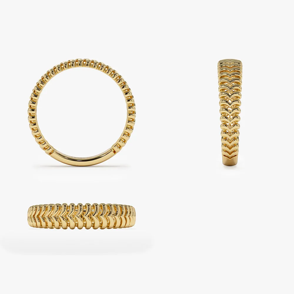 14k Unique Statement Stacking Gold Ring