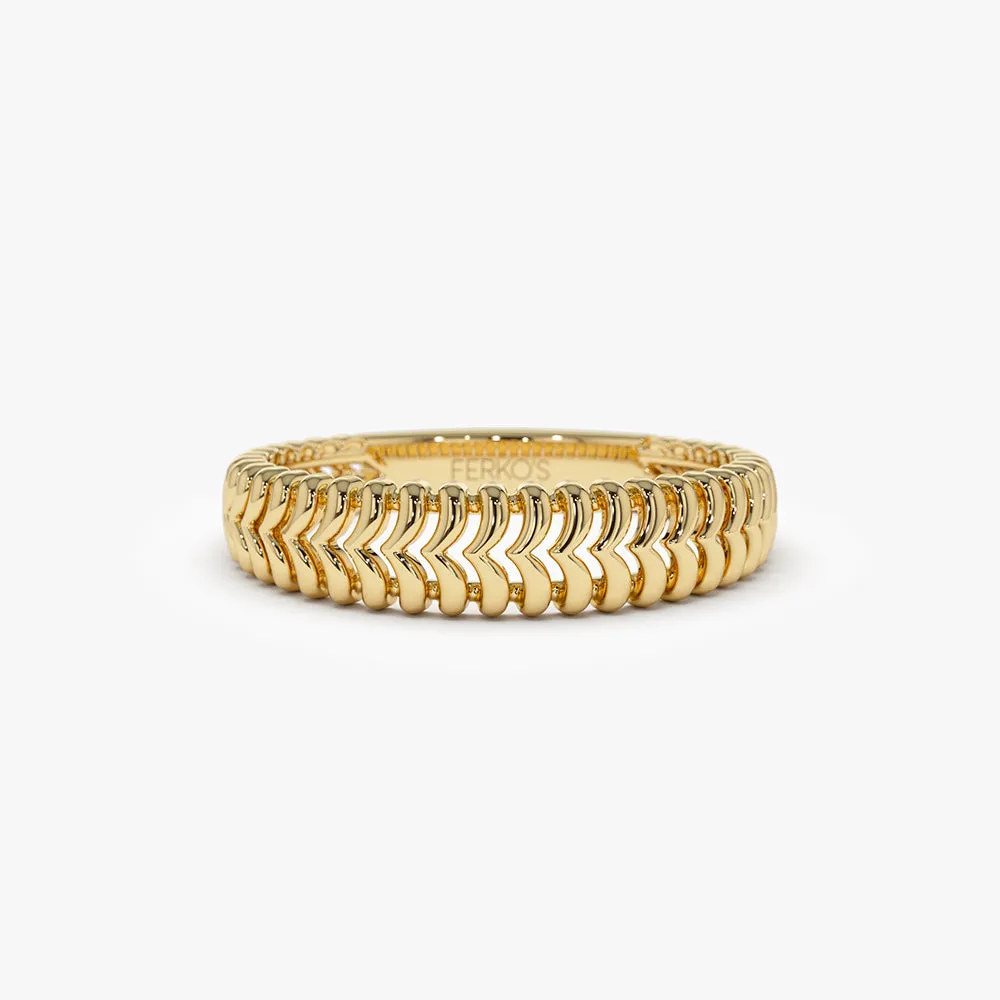 14k Unique Statement Stacking Gold Ring