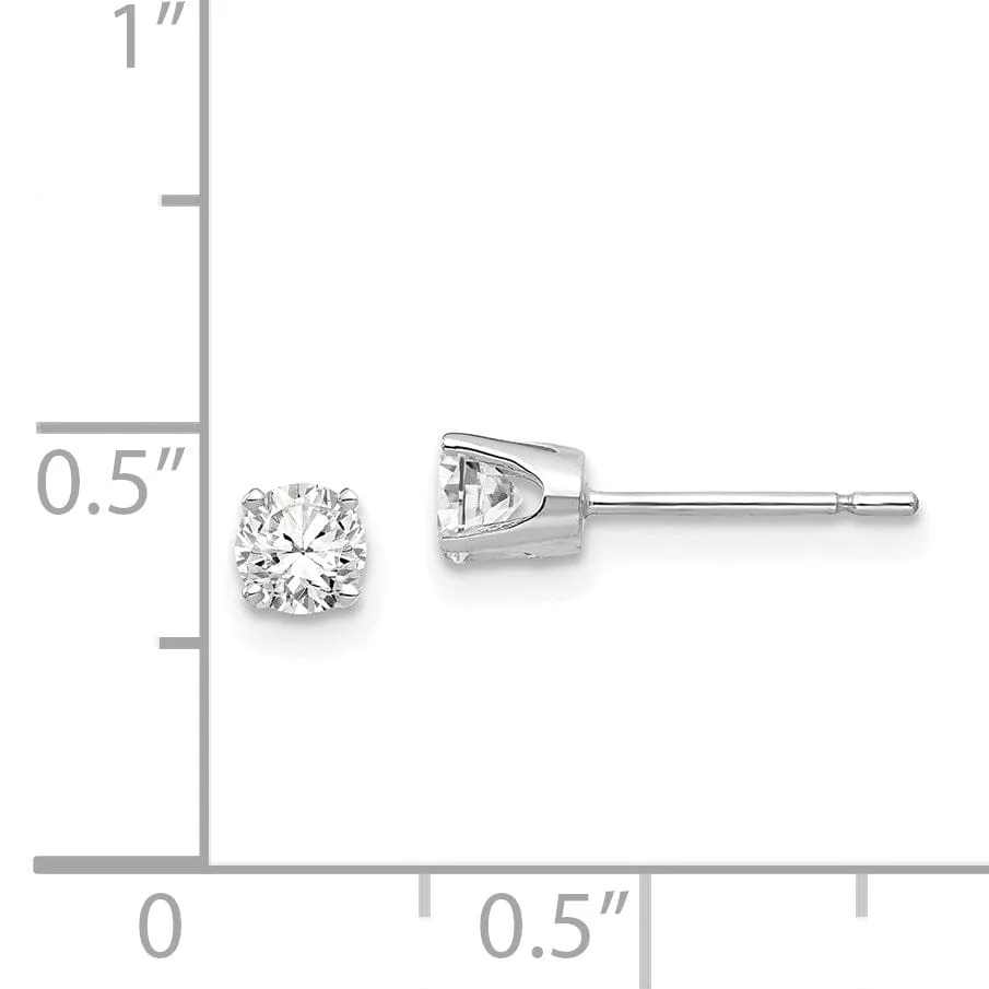 14k White Gold Cubic Zirconia Stud Earrings