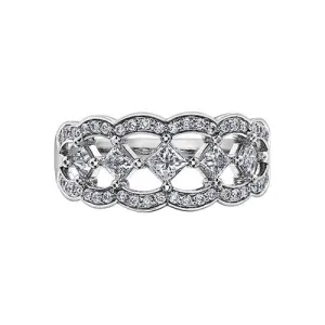 14K White Gold Maple Leaf (0.75ct) Princess Cut Canadian Diamond Fancy Statement Ring