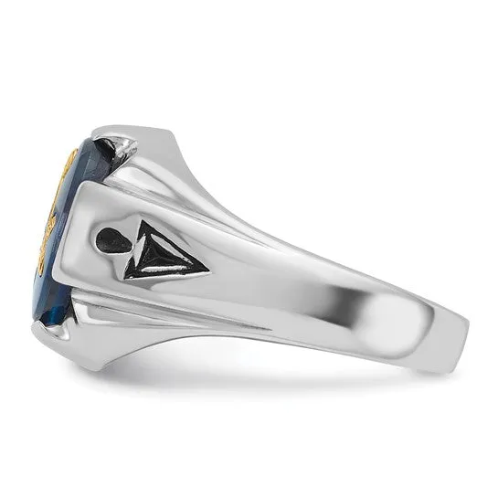 14k White Gold Men's Masonic Ring