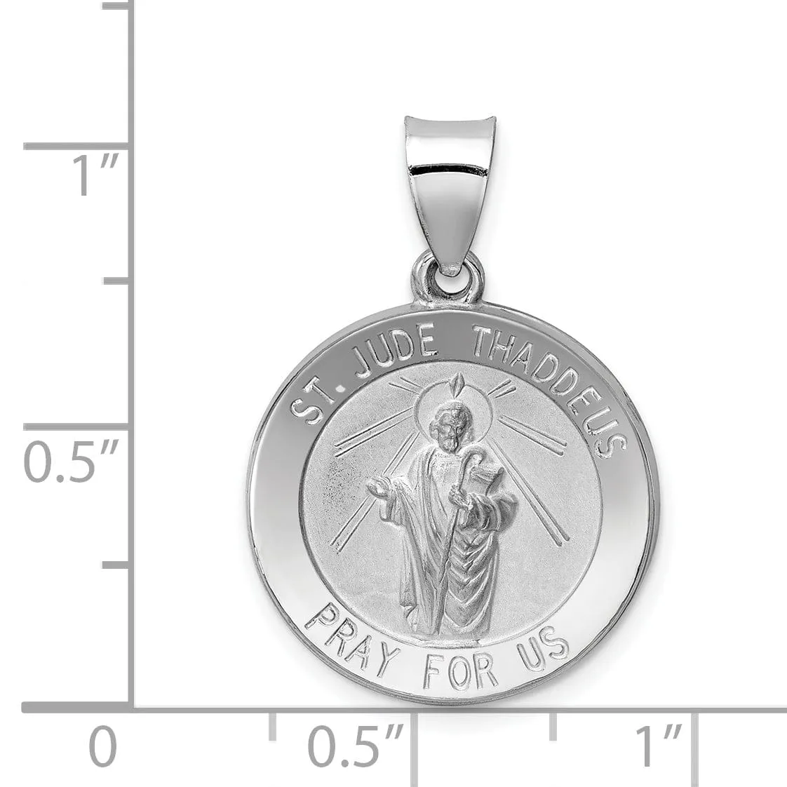 14k White Gold Saint Jude Thaddeus Medal