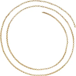14k Yellow Gold 1.5mm Hollow Belcher Rolo 7" Chain