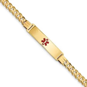 14K Yellow Gold Curb Link Medical ID Bracelet