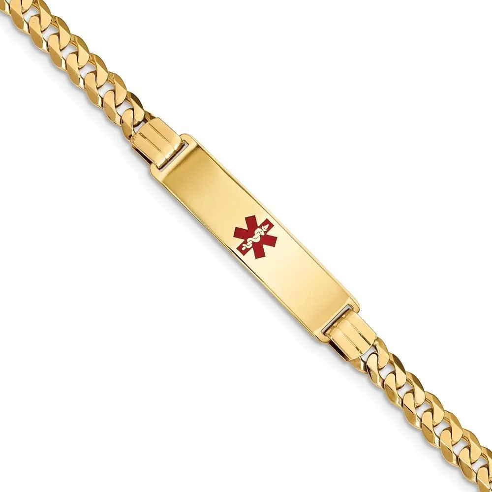 14K Yellow Gold Curb Link Medical ID Bracelet