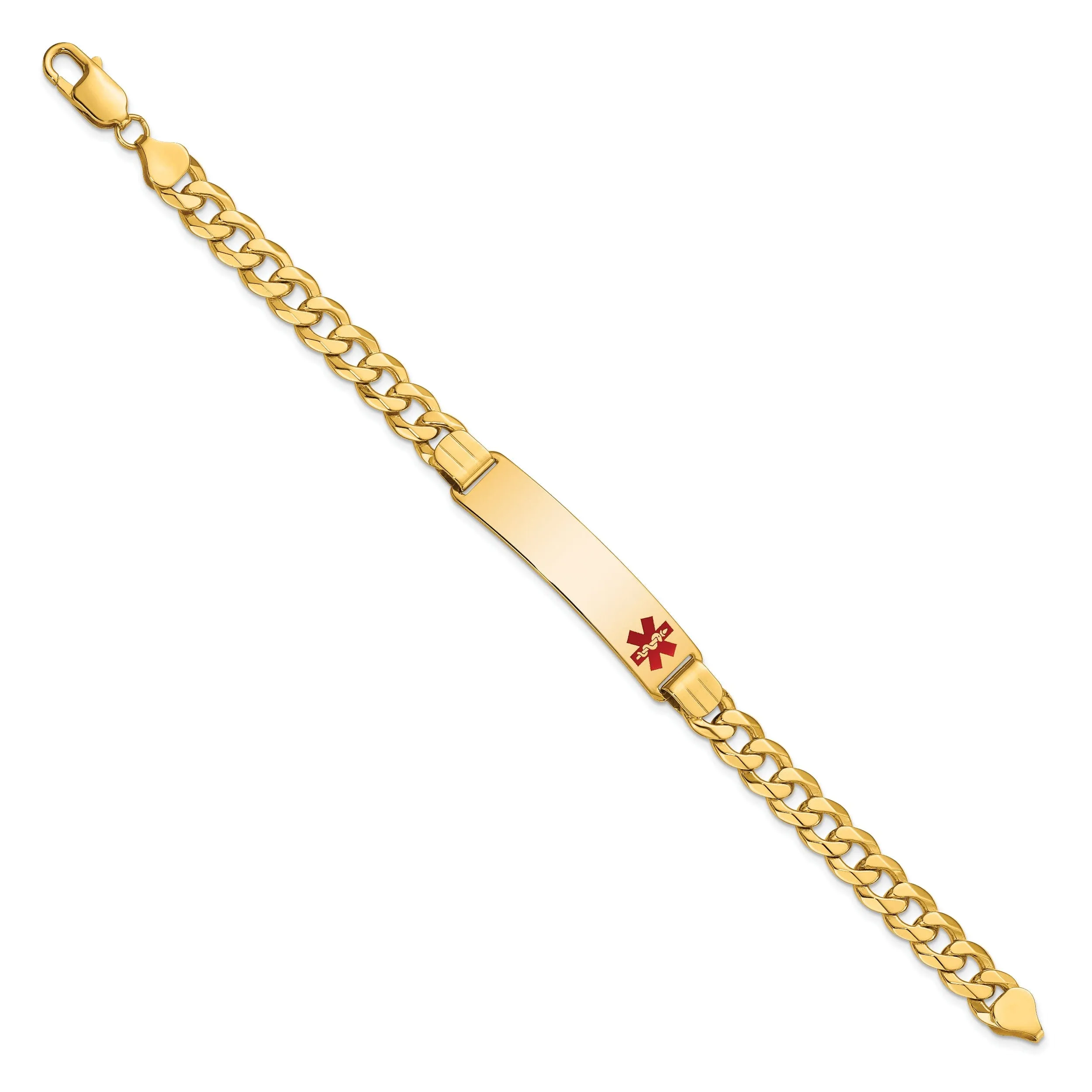 14K Yellow Gold Curb Link Medical ID Bracelet
