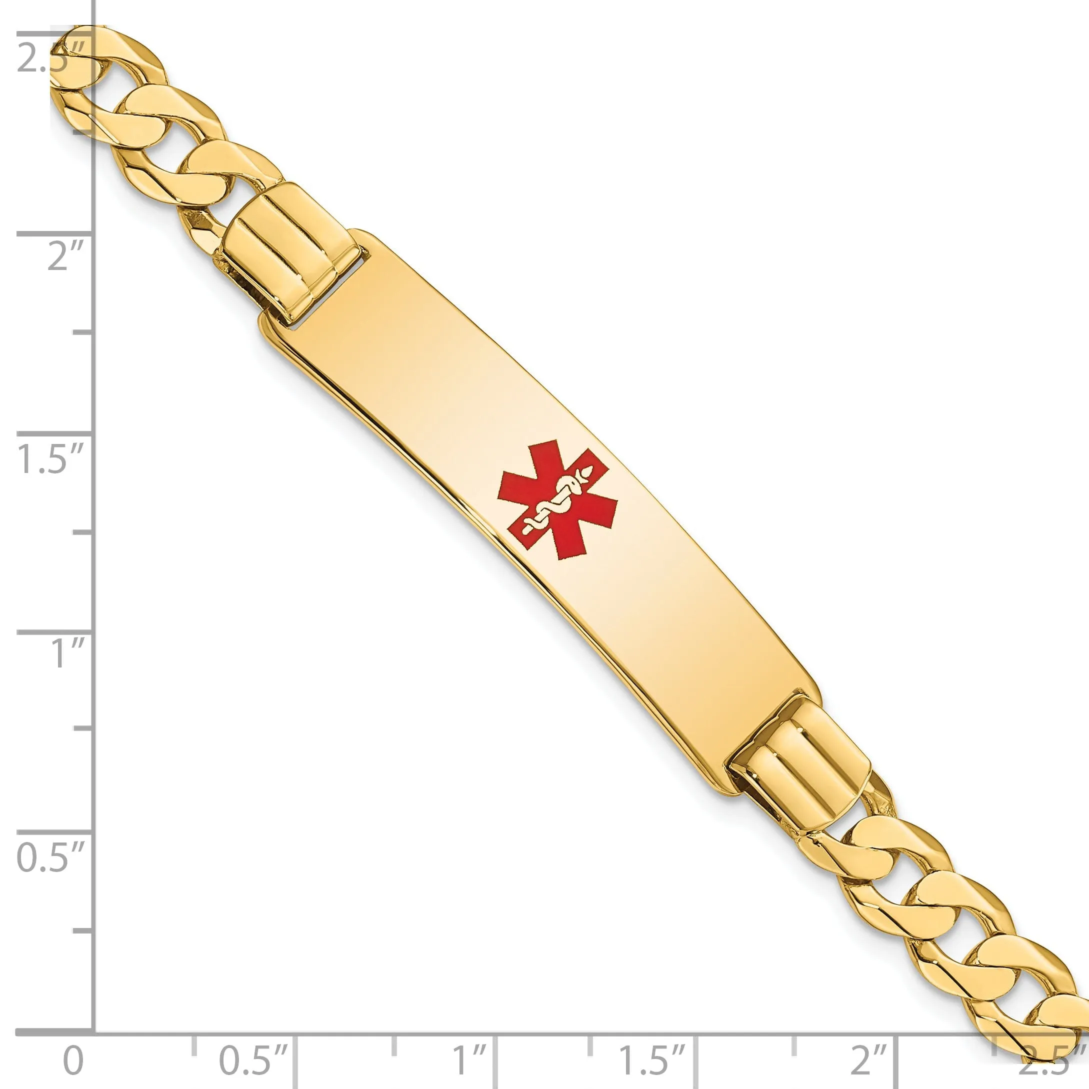 14K Yellow Gold Curb Link Medical ID Bracelet