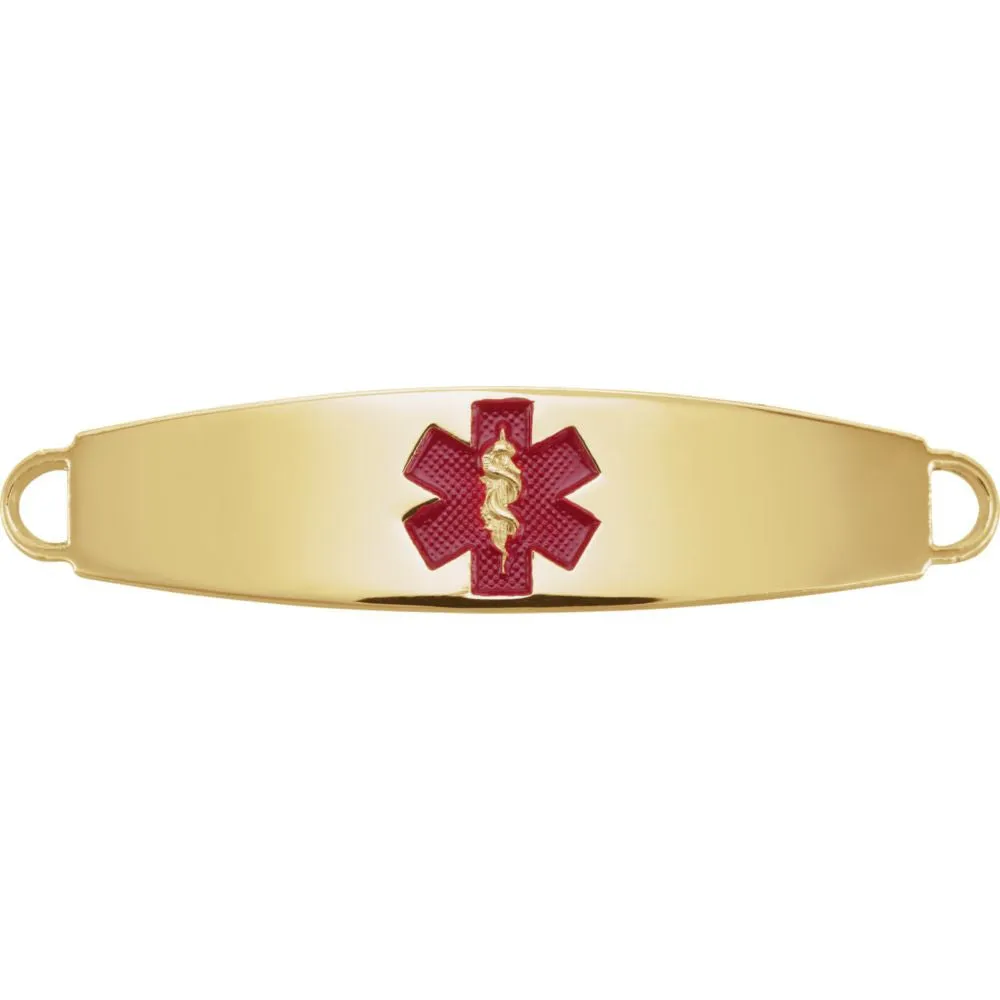 14k Yellow Gold Engravable Medical I.D. Plate
