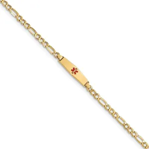 14K Yellow Gold Figaro Childrens ID Bracelet
