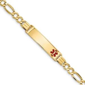 14K Yellow Gold Figaro Link Medical ID Bracelet