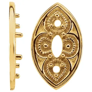 14k Yellow Gold Marquise Shaped Trim for Marquise Center Stone