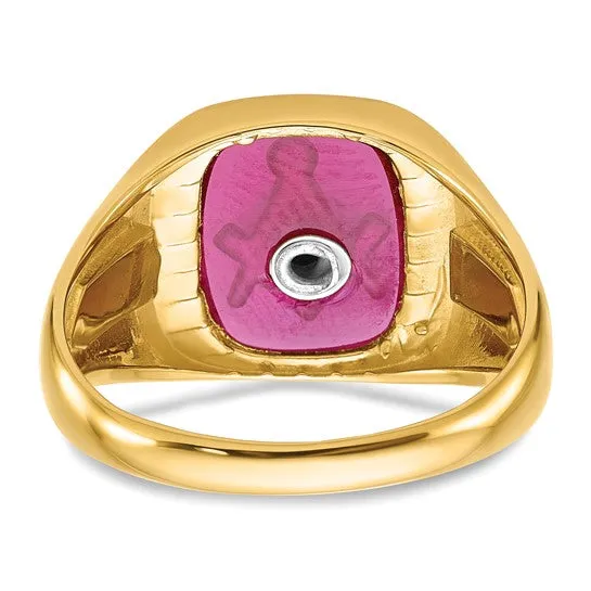 14k Yellow Gold Men's Masonic Ring