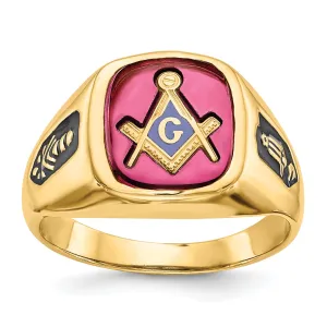 14k Yellow Gold Men's Masonic Ring