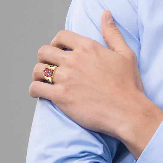 14k Yellow Gold Men's Masonic Ring