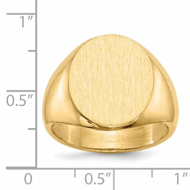 14k Yellow Gold Men's Polished Signet Ring