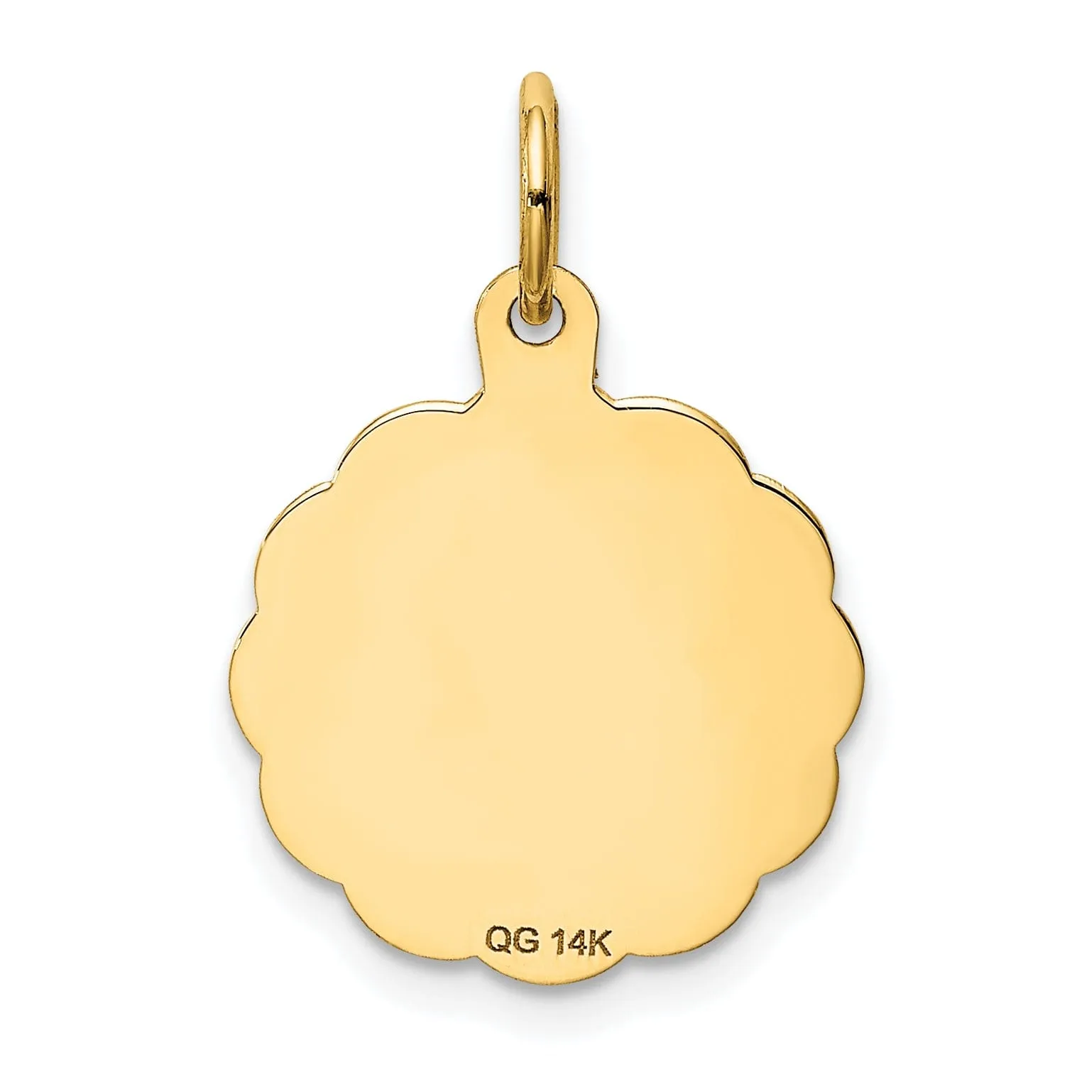 14k Yellow Gold Merry Christmas Round Pendant