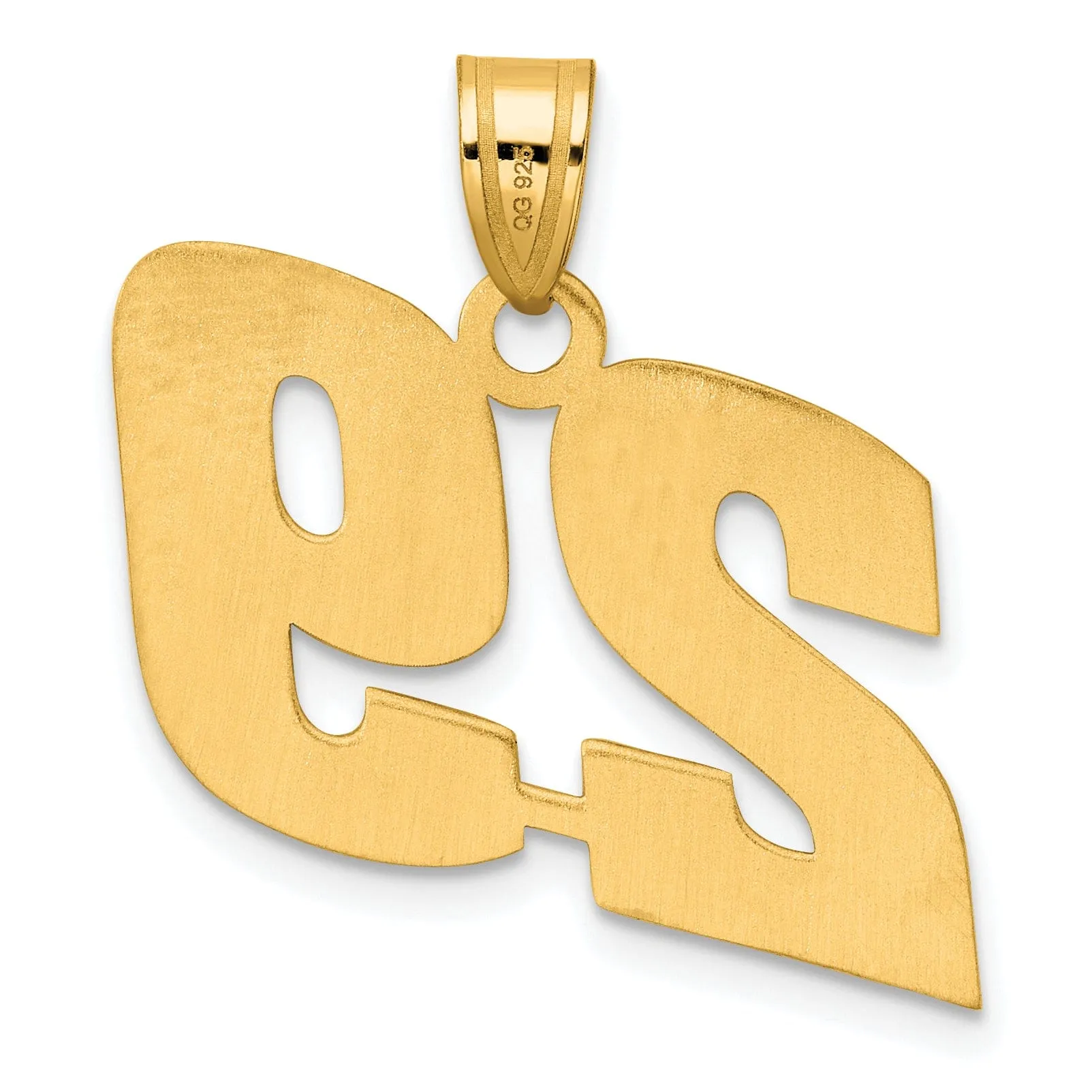 14k Yellow Gold Polished Finish Block Script Design Number 29 Charm Pendant