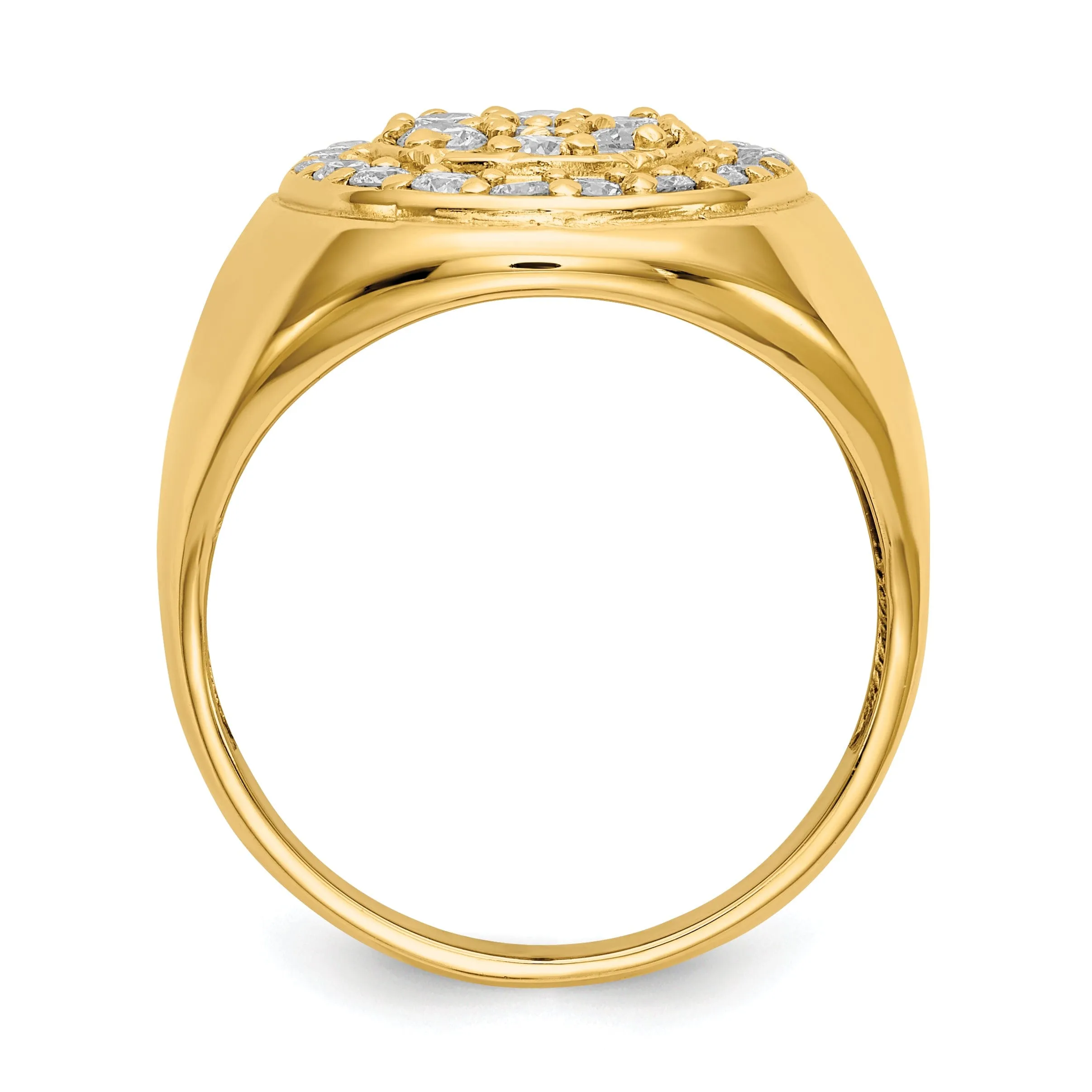 14k Yellow Gold Polished Men's 1ct. Diamond Ring